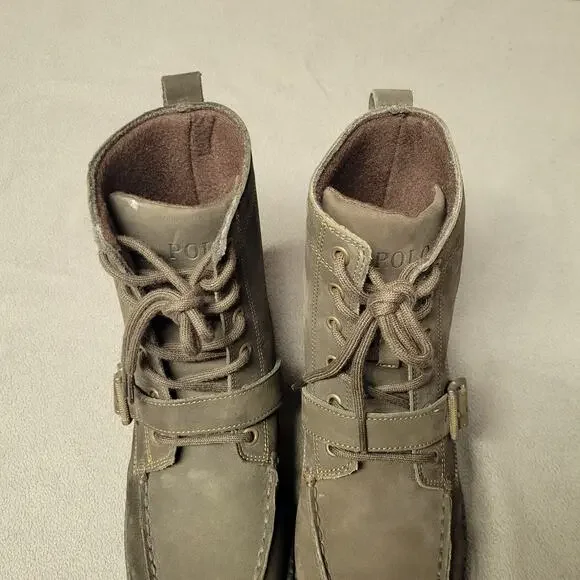 Polo Ralph Lauren Boots Boys Size 5 Suede Leather Ranger High Top Bear Buckle - Picture 11 of 16